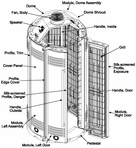 The SunDome XL48 tanning booth